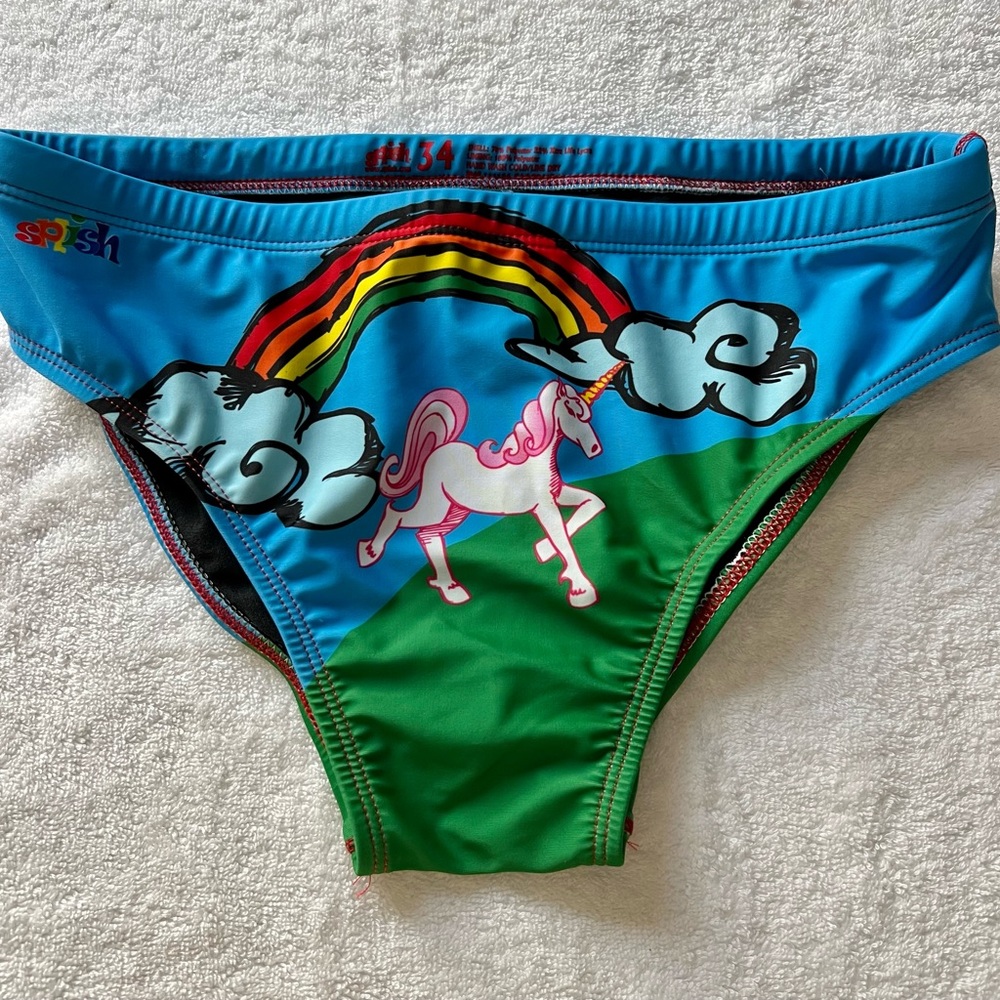 Men Medium Splish Unicorn and Rainbow Brief